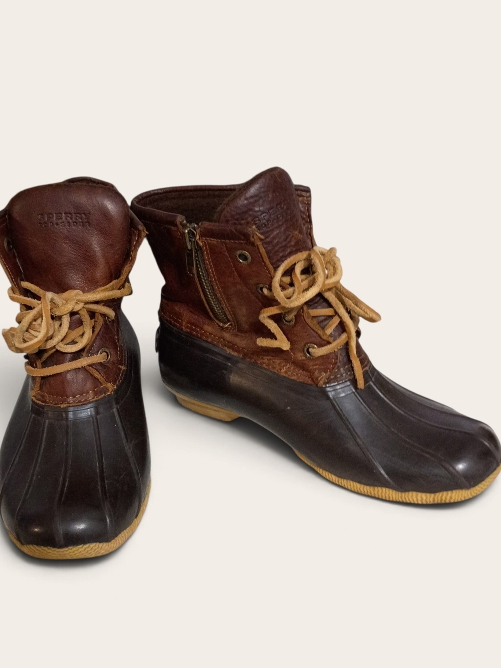 Sperry Women’s Brown Duck Boots - Waterproof Leather & Rubber